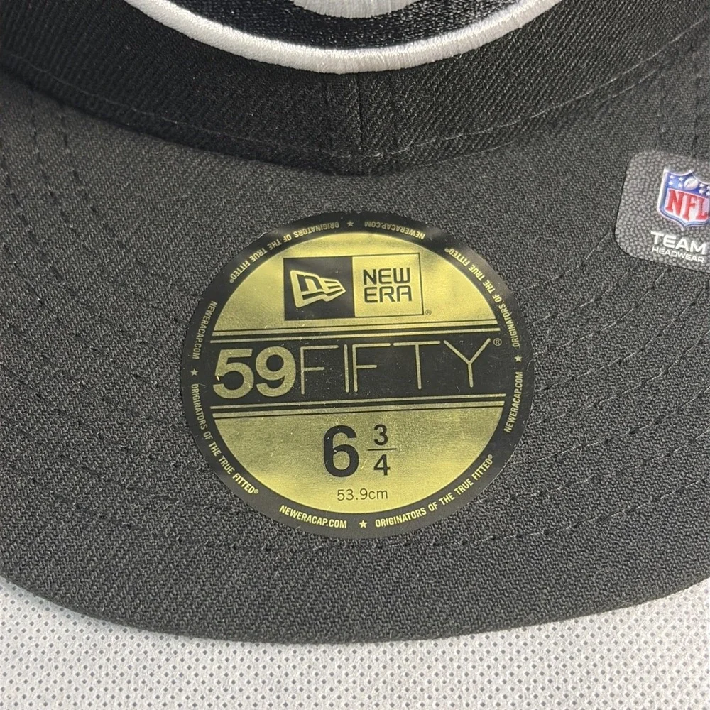 New Era 59FIFTY New York Jets Fitted Hat Cap Black Size 6 3/4 NFL New w/ Tags